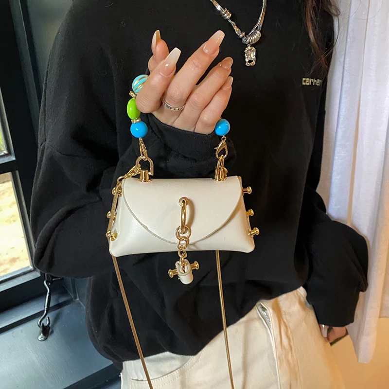 2023 Luxury Designer Women Evening Clutch Female Pearl Simple Green Yellow Chic Handbags Small Tote Fashion Chain Crossbady Bags