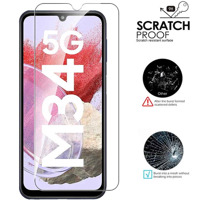 4in1 Tempered Case Case For Samsung Galaxy M34 5G Camera Protect Film For Samsung M34 M 34 34M 6.5\'\' Samsungm34 Screen Protecors