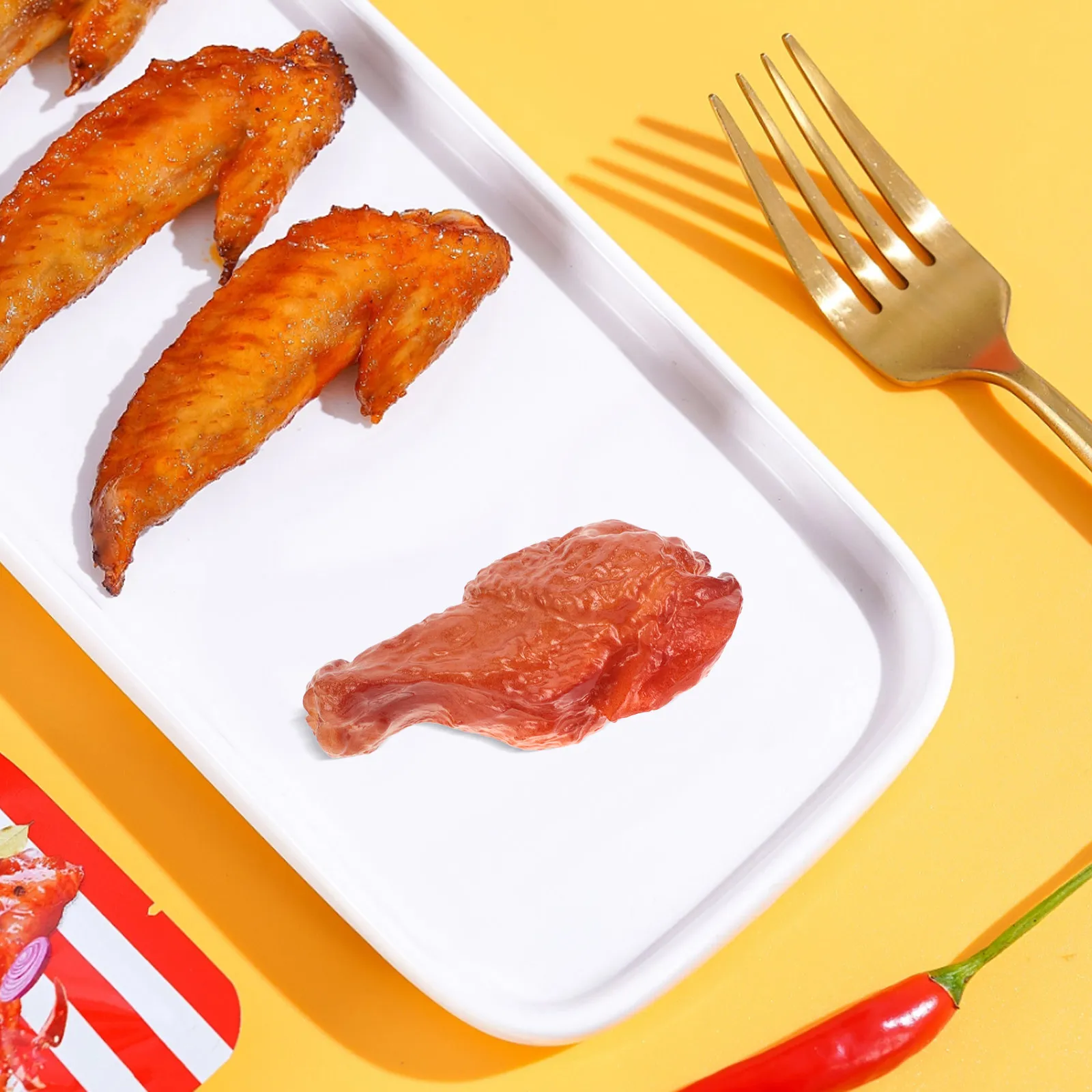 2Pcs Realistic Chicken Leg Fake Food Prop Artificial Lifelike Roast Grilled Kitchen Display Party Home Sample Photography