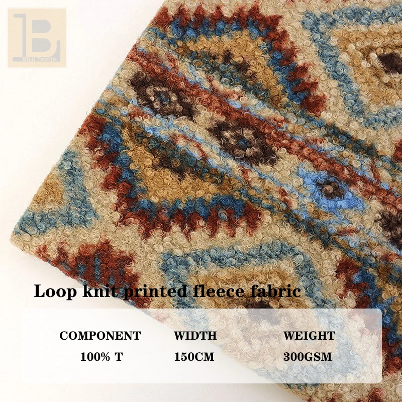 

Curly Wool Printed Fleece Fabric，for Toys Clothing Bags Suitcases Home textile Pillows DIY Sewing Designer Plush Cloth