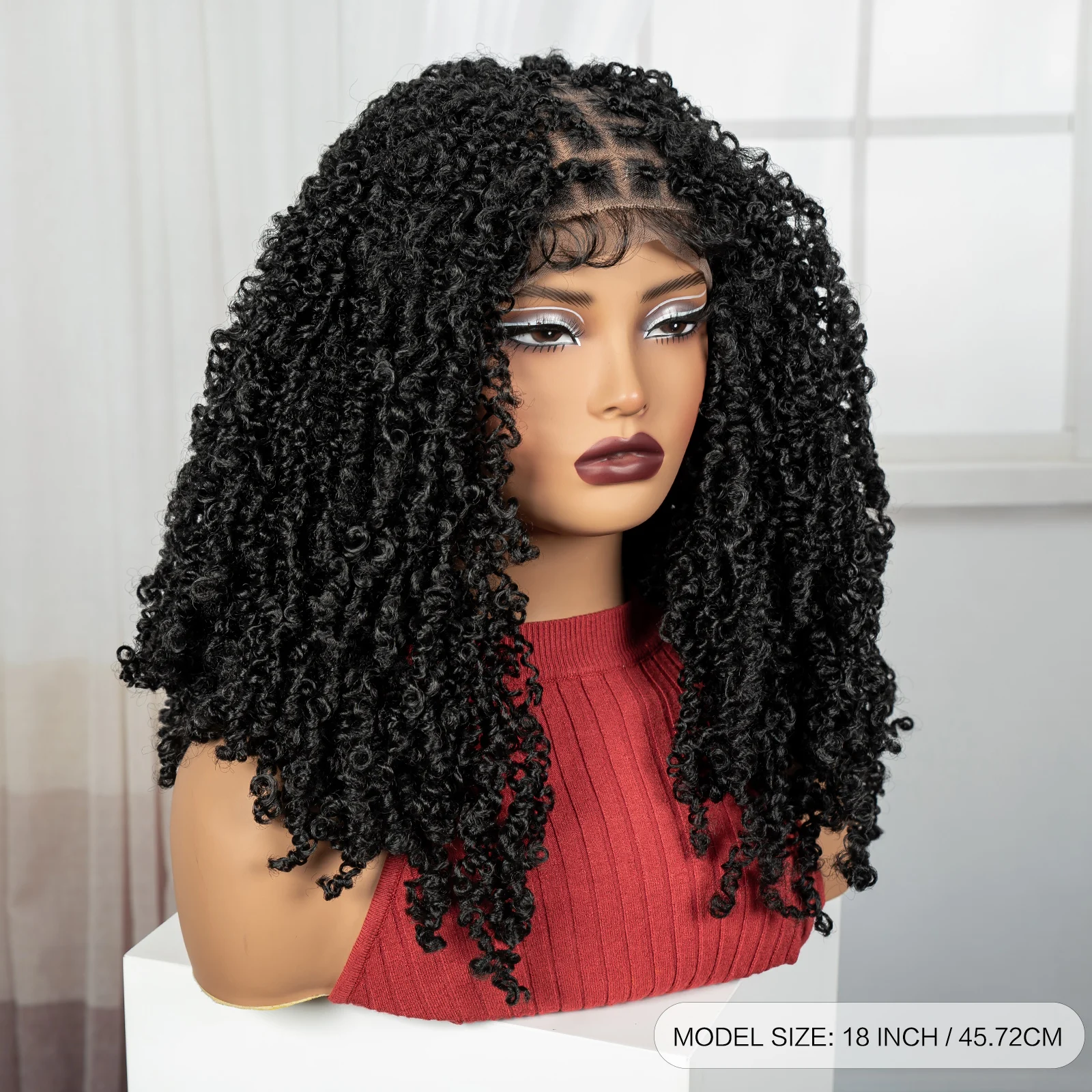 سميكة شعر مستعار مضفر الاصطناعية كامل الدانتيل Knotless صندوق مضفر الدانتيل الباروكات الدانتيل أمامي الضفائر الطبيعية الباروكات للنساء السود