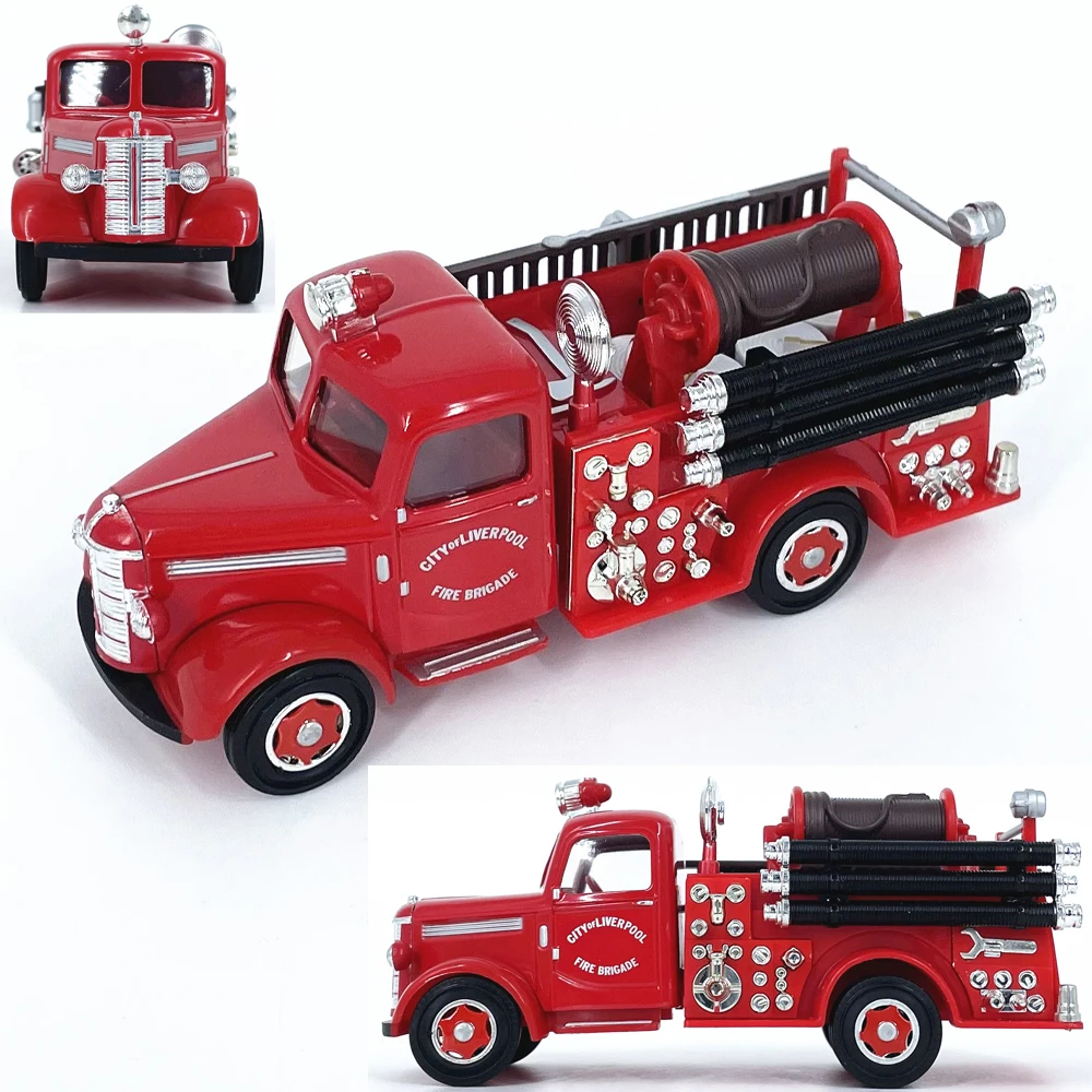 Diecast escala 1:43 bedford motor de incêndio liga modelo de carro brinquedo colecionável presente lembrança exibição ornamento