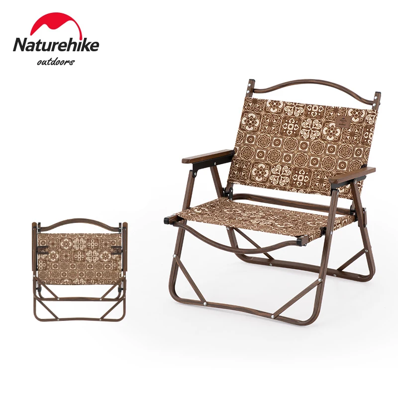 

Naturehike Portable Folding Ultralight Wooden Handrails Aluminum Alloy Support Leisure Armchair Camping Picnic Bracket Chair