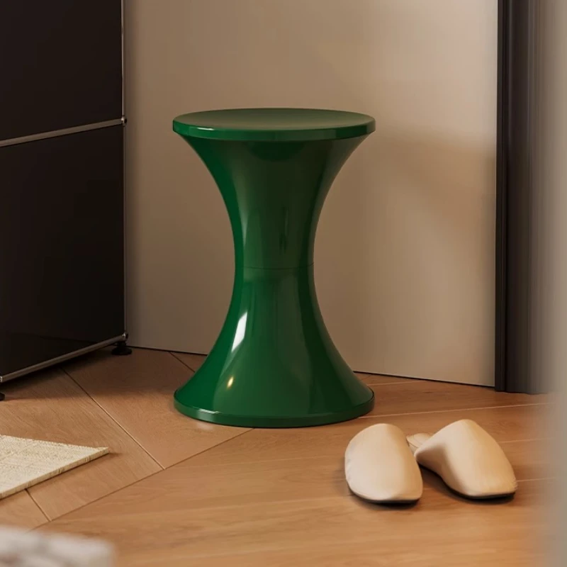 

Nordic Style Thickened Plastic Footstool Home Living Room Low Stool Porch Shoe Changing Stool Creative Hourglass Stools