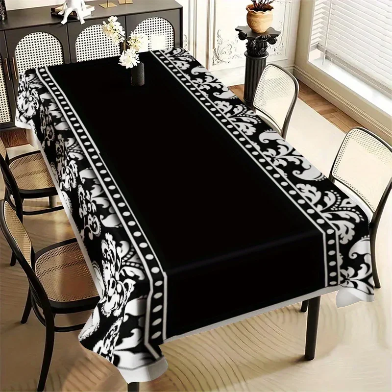 1pc Bohemian floral tablecloth, suitable for modern retro dining room, kitchen, party, wedding or birthday celebration.xzj