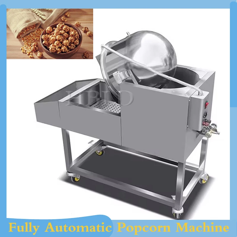 Commercial Automatic Gas Popcorn Machine Multi Functional Chocolate Popcorn Making Machine