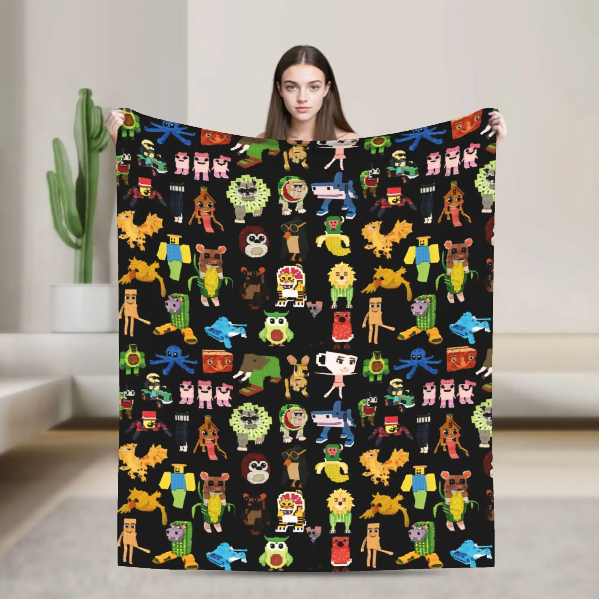 بطانيات محبوكة من لعبة Steal a Brainrot، بطانيات رمي غامضة، ديكور أريكة السرير، مفارش سرير دافئة فائقة النعومة،