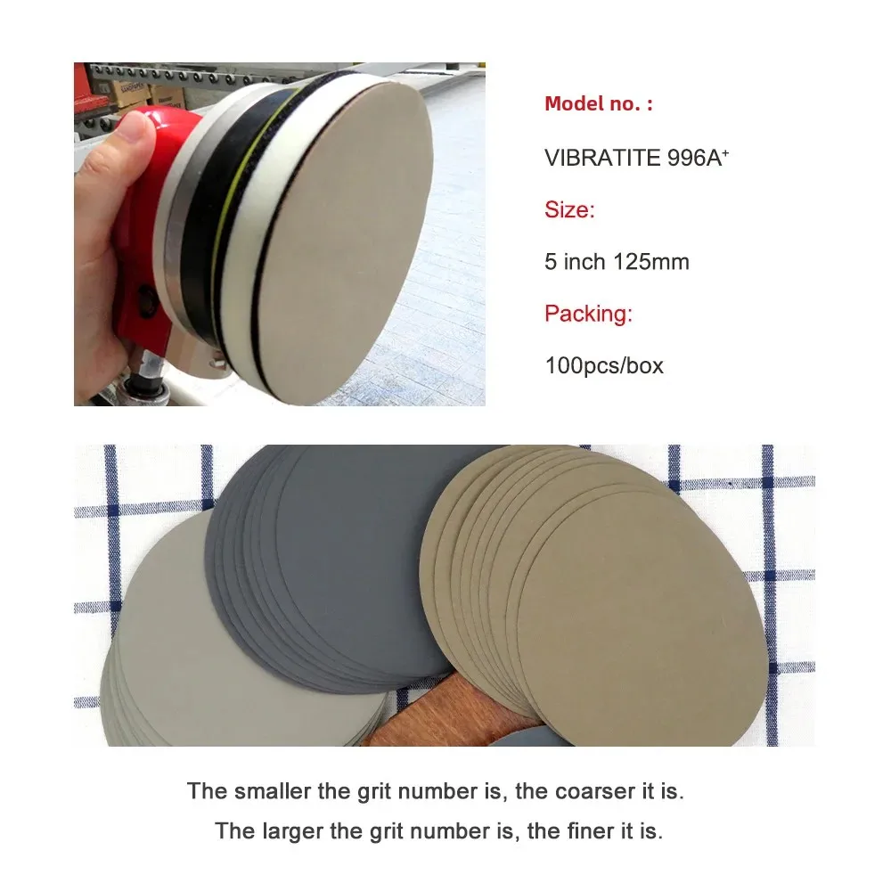 50Pcs 5 인치 125mm 방수 샌딩 디스크 후크 & 루프 실리콘 카바이드 샌드페이퍼 습식/건식 60 -10000 연마 연삭 용 그릿