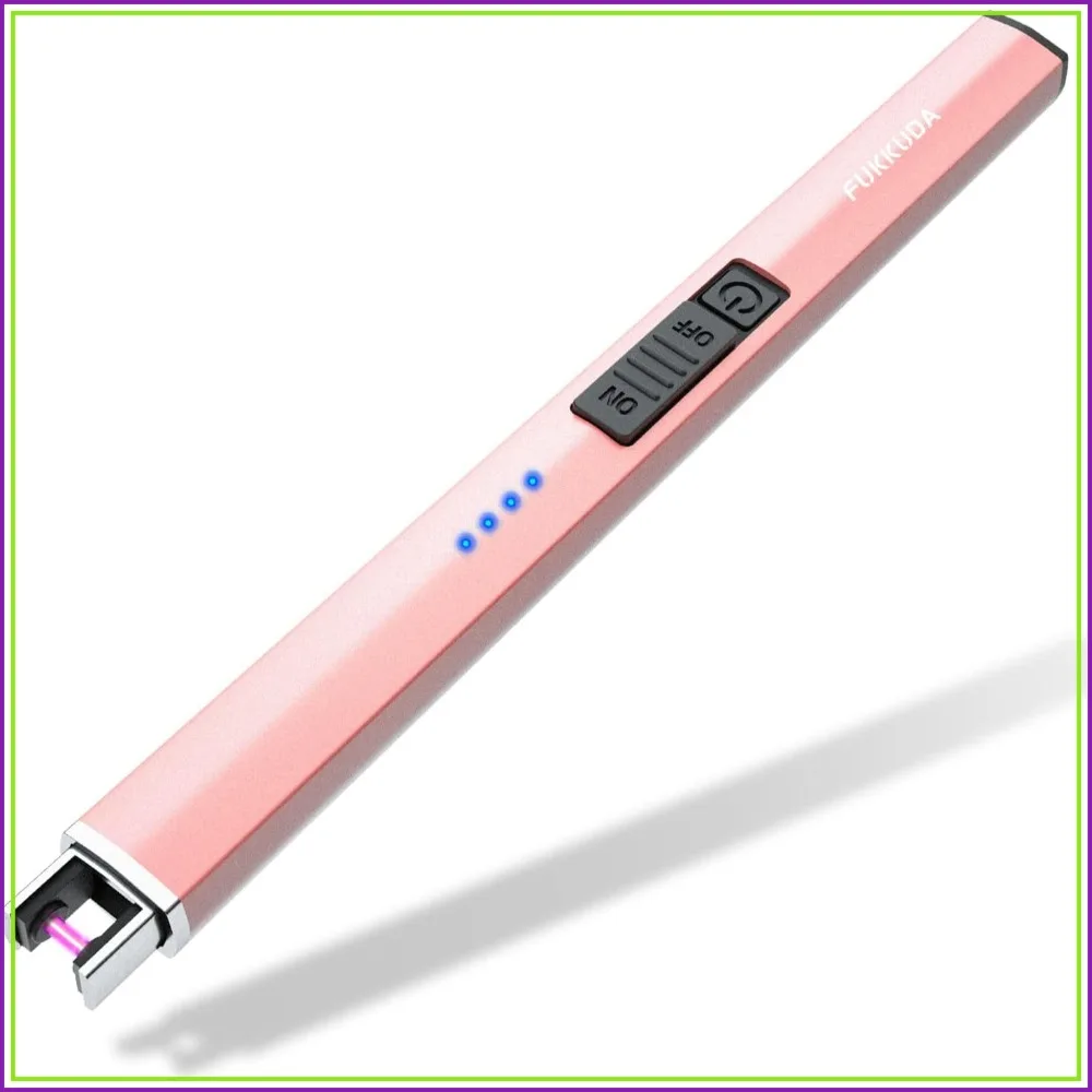 Electric Candle Lighter with Safety Switch USB Rechargeable Windproof Plasma Arc Lighter for Easter Basket Stuffers