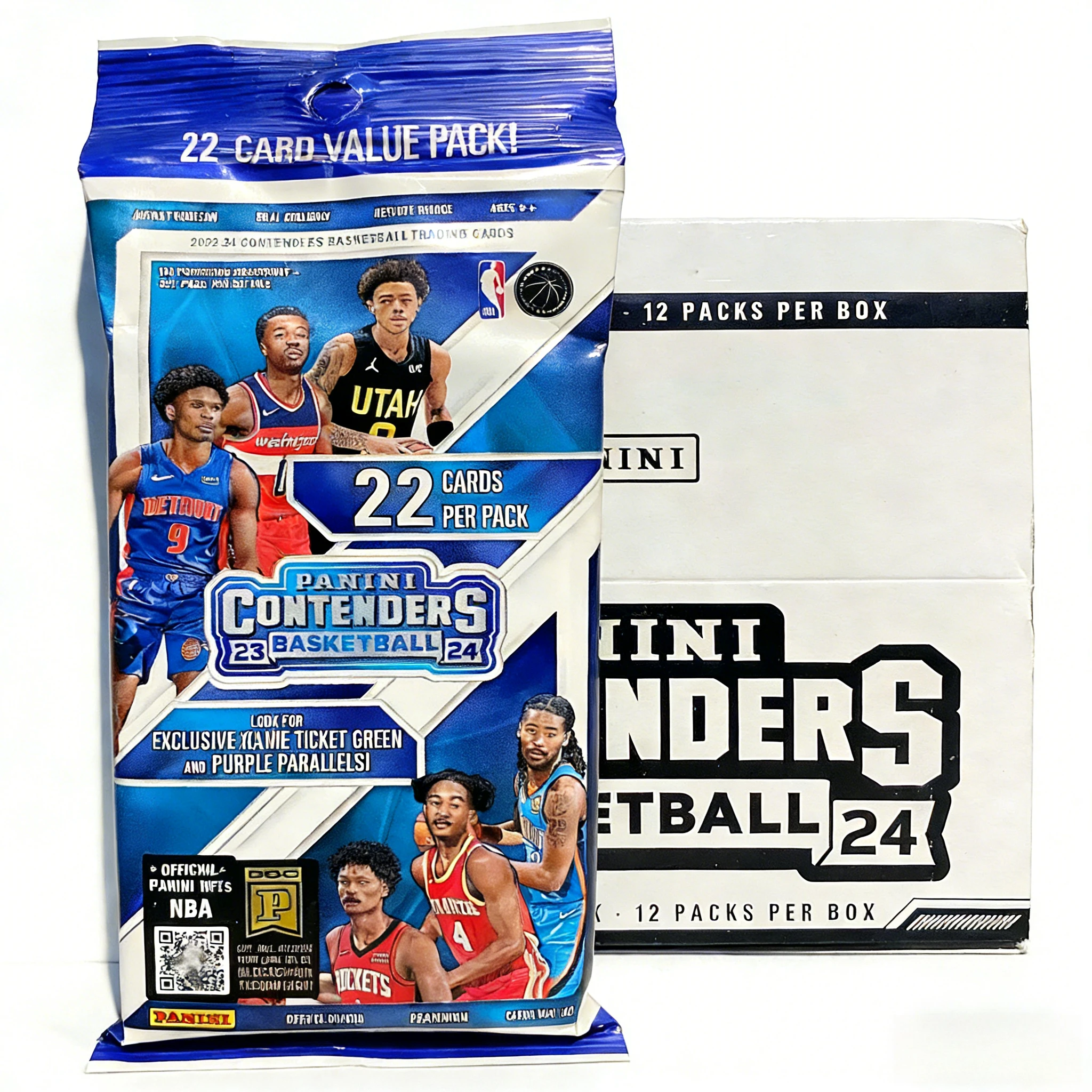 

Коллекционный набор карточек Panini Hoops NBA 23-24: Официальный мега-бокс с карточками-билетами, брейк-кейс, карточки новичков с автографами, инвестиционный набор