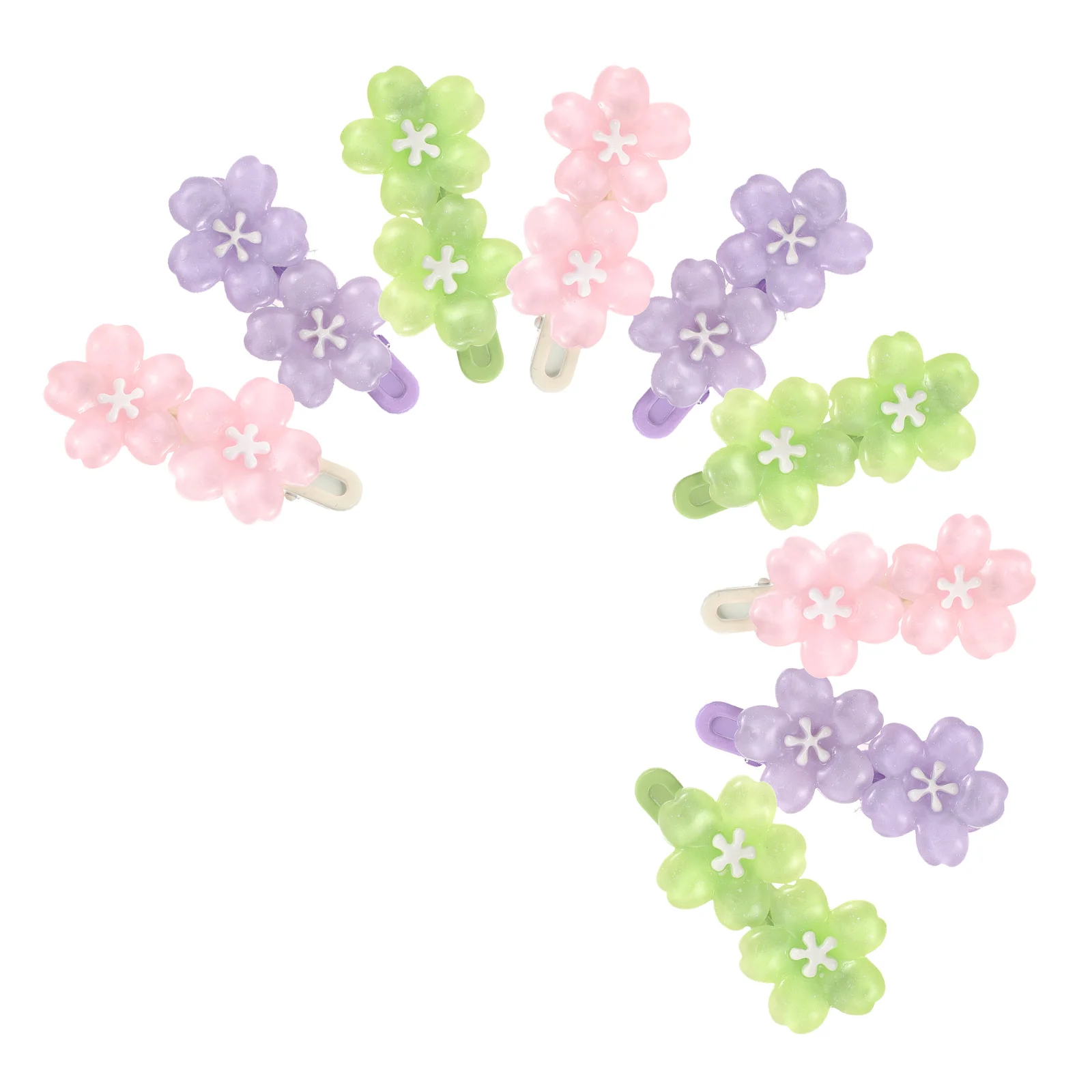 

9 Pcs Light Green Floral Hair Clips Barrettes Summer Headdress Resin Bow Toddler Spring Vintage Girl Accessories