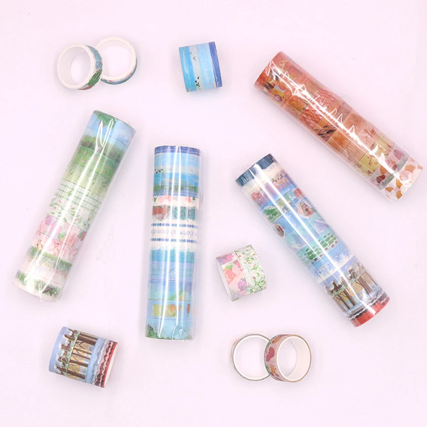 10 Rolls Washi Tape Set Cinta Adhesive Four Seasons Decoration Stickers Ledger Masking Tape Cute Washitape Creative Diy Naklejki