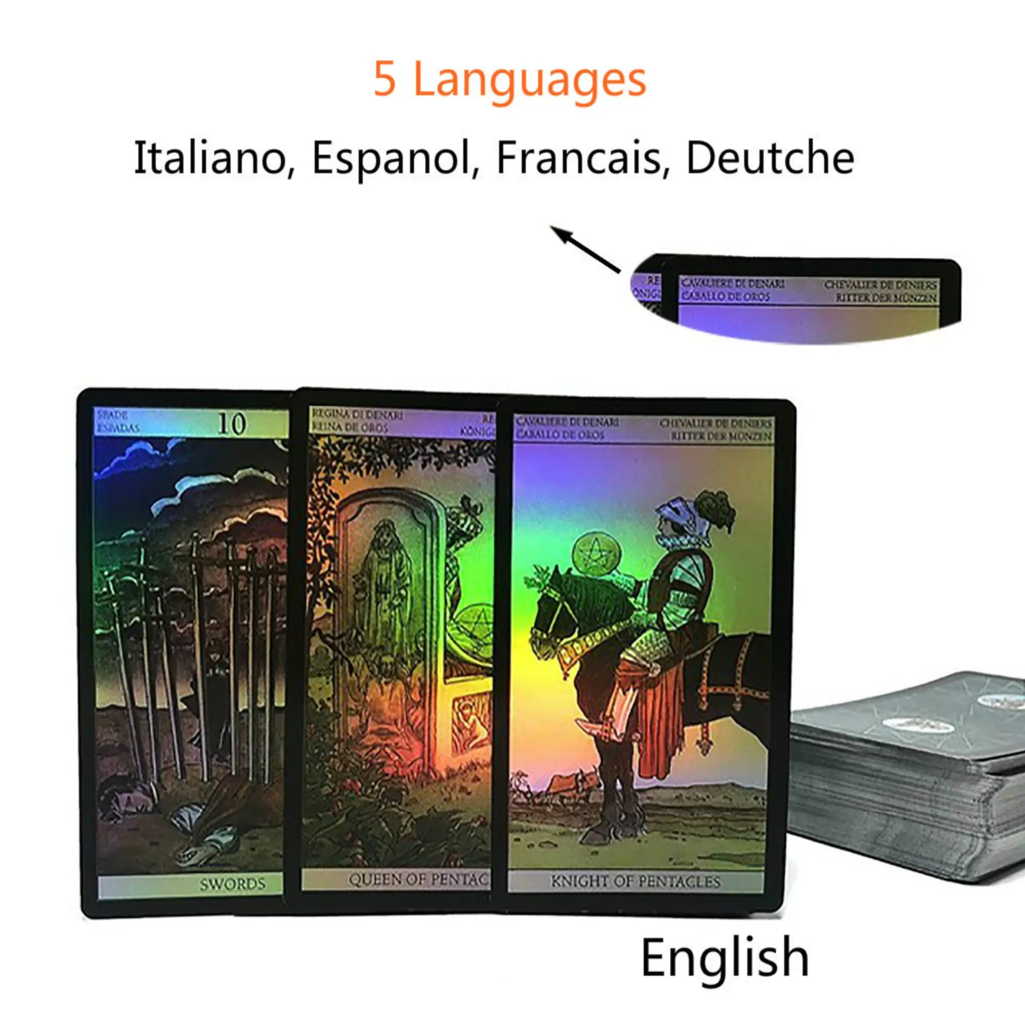 

Tarot of New Vision Deck Laser Edition Game Cards English Divination Edition Board Playing Games With Guidebook