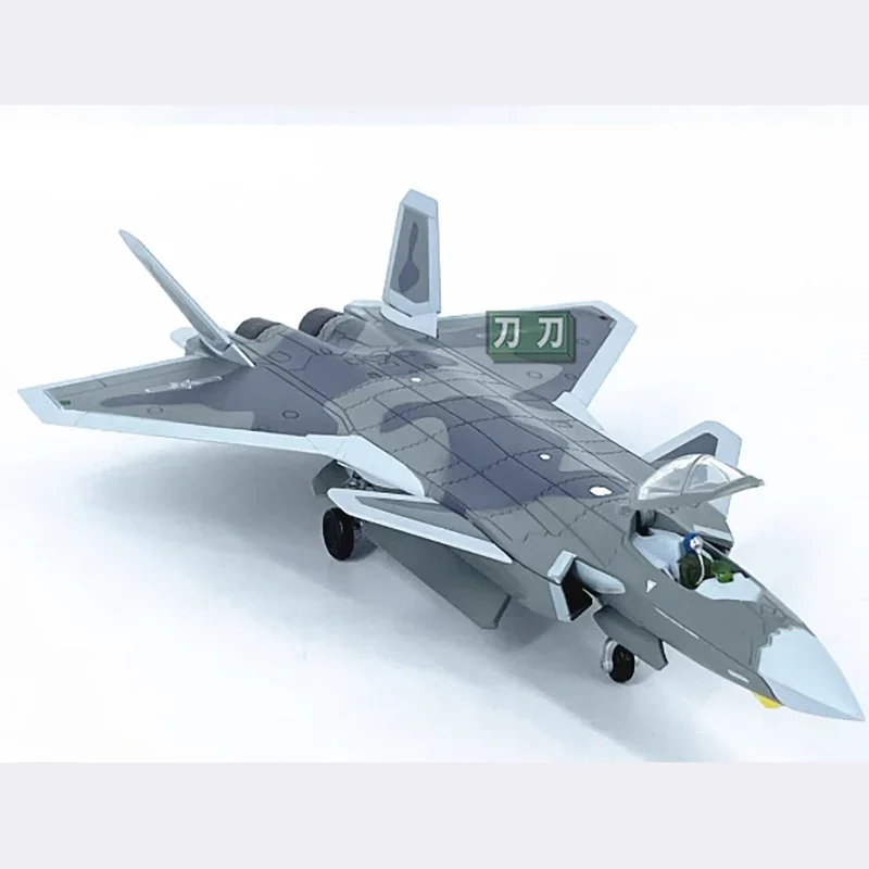 Diecast 1:100 Scale Chinese J-20 fighter stealth aircraft Alloy Finished Model Toy Static Decoration Souvenir Gifts For Adult