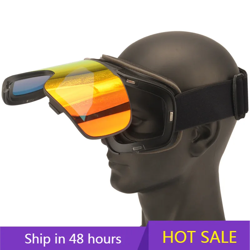 

Профессиональные двухслойные противотуманные горнолыжные очки POWER LEAP с откидной линзой, совместимые с очками для зрения, с защитой от ультрафиолета