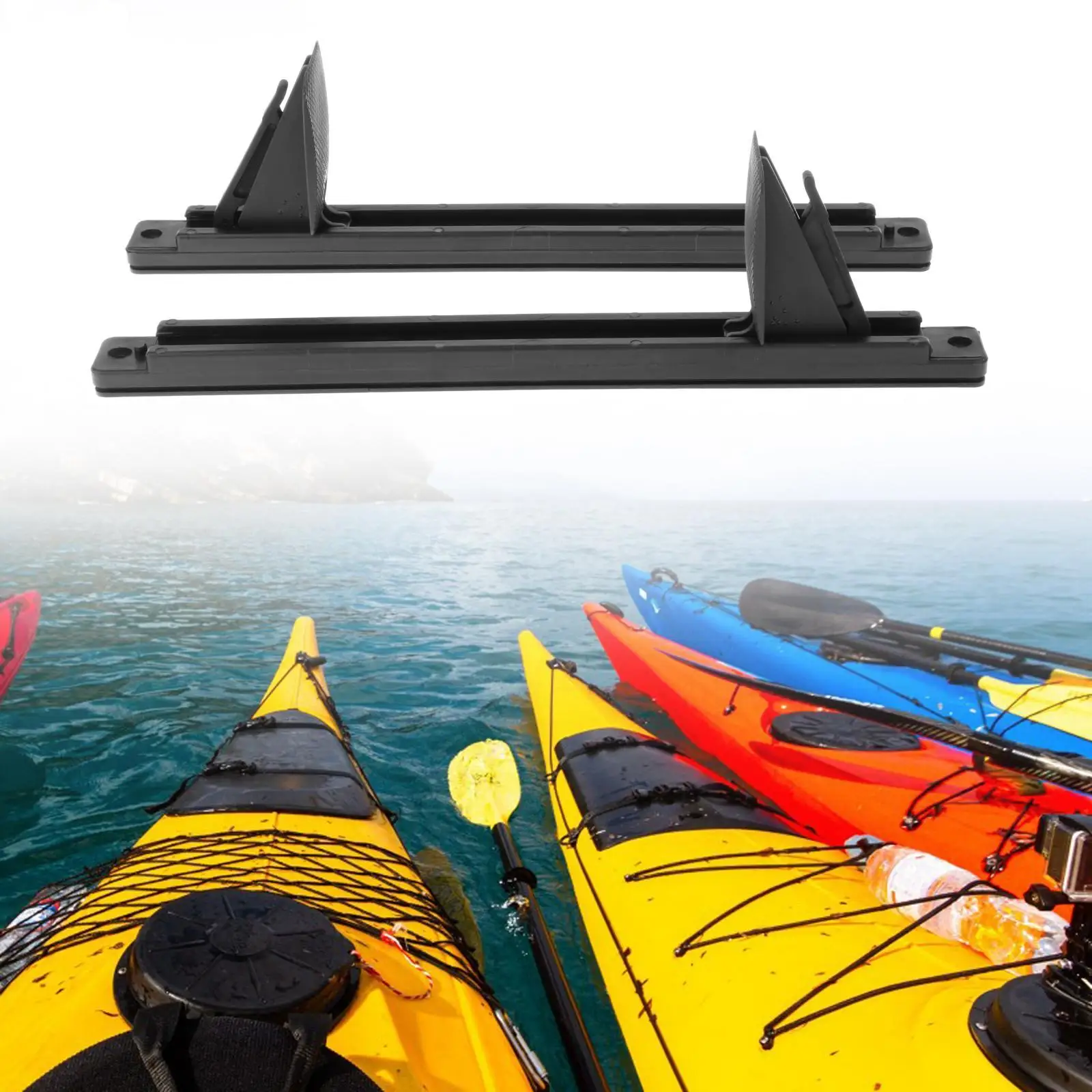 Kayak Foot Pegs Nylon Set of 2 with Lock Black Finish Footrest