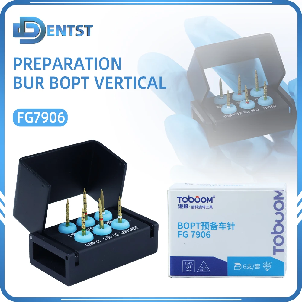 

Стоматологическая подготовка Бор BOPT Вертикальный FG7906 Набор для восстановления приготовлении зубов Полная коронка Реставрация Стоматологические инструменты