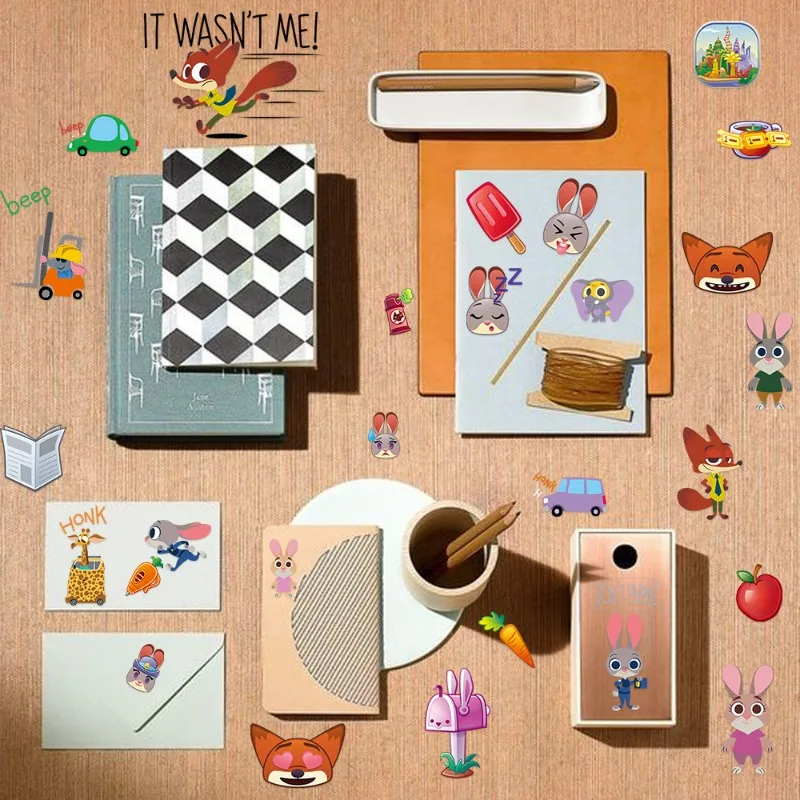 ديزني الكرتون Zootopia لغز ملصق يدوي الصنع حقيبة الغيتار ملصق مضاد للمياه لعب الأطفال