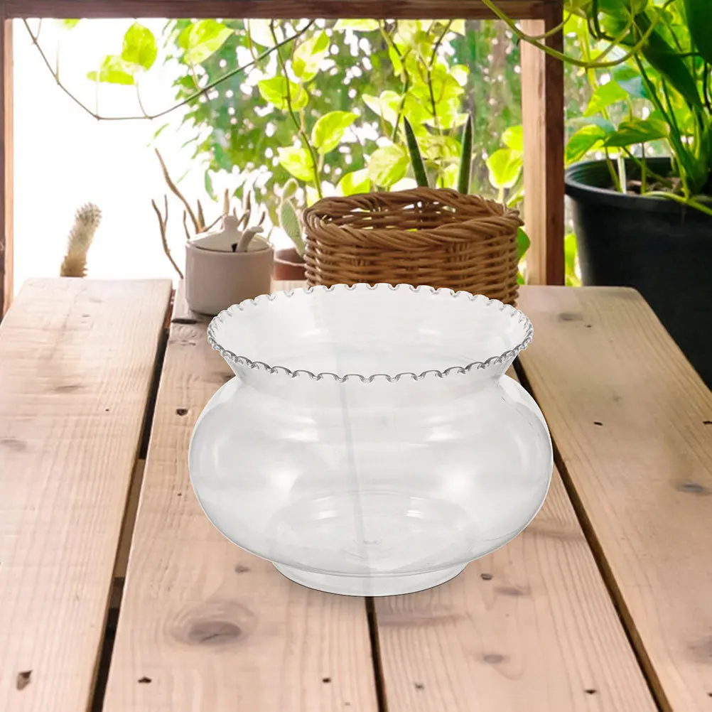2200Ml Small Fish Tank Clear Bubble Planter For Betta Goldfish Aquarium Terrarium Desktop Decor Plastic Round Container Garden
