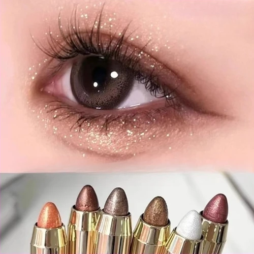 Lápiz de sombra de ojos resaltador de doble punta, nacarado, delicado, brillante, duradero, sin manchas, 1 ud.