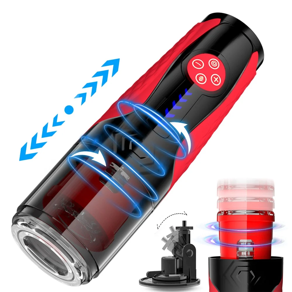 تلسكوبي دوران التلقائي ذكر الاستمناء المثيرة الجنس لعب المهبل جهاز استمناء للرجال الكهربائية الكبار المكبس الاستمناء