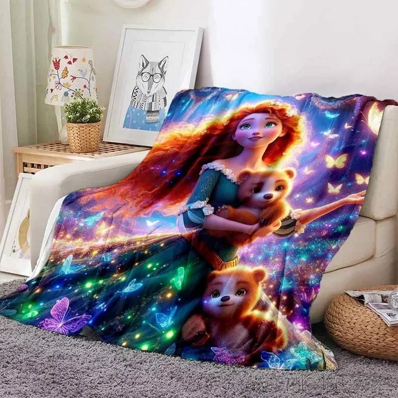 Disney Brave Merida Princess Printed Blanket for Home Travel Soft and Comfortable Blanket for Adults and Kids Cartoon Blanket