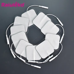 10pcs/lot Electrode Pads Tens Electrodes for Tens Digital Therapy Machine Massager 5x5cm Nerve Stimulator with 2mm Plug