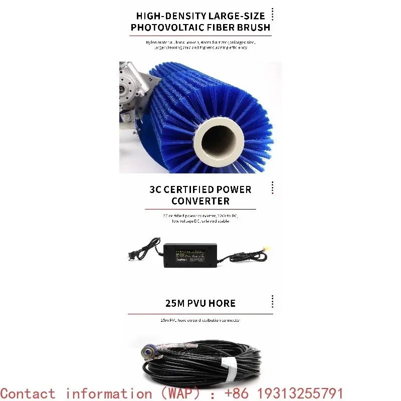 【From China】Efficient cleaning with Solar Panel Cleaning Brush - Rotating for washing solar panel with a spare brush head