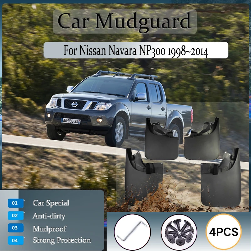 Car Mud Guards For Nissan Navara D22 Datsun Frontier NP300 Terrano 1998~2014 PickUp Universal Fenders Mudflaps Auto Accessories