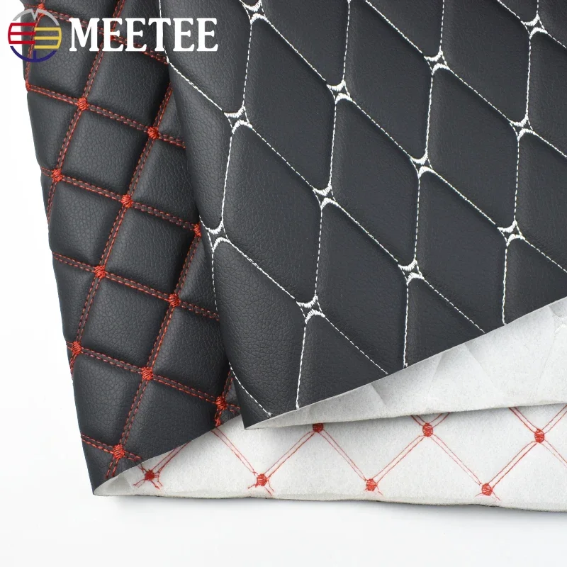 Meetee 45*160cm Synthetic Leather Fabric Artificial PVC Leathers for Car Floor Mat Seat Decorative Upholstery Craft Material