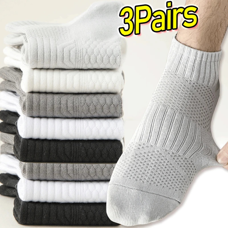 3 זוגות\חבילה גברים באיכות גבוהה חדש גברים גרביים הקרסול ספורט רשת ספורט ספורט מזדמנים חיתוך קצר sokken בתוספת גודל
