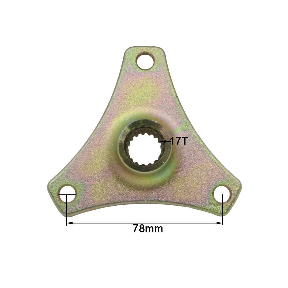 17T Rear Wheel Hub 78mm*3 Stud For 6/7 inch Wheel 50cc 70cc 90cc 110cc Mini ATV Buggy 168 200F Go Kart Quad Bike Rear Axle Parts