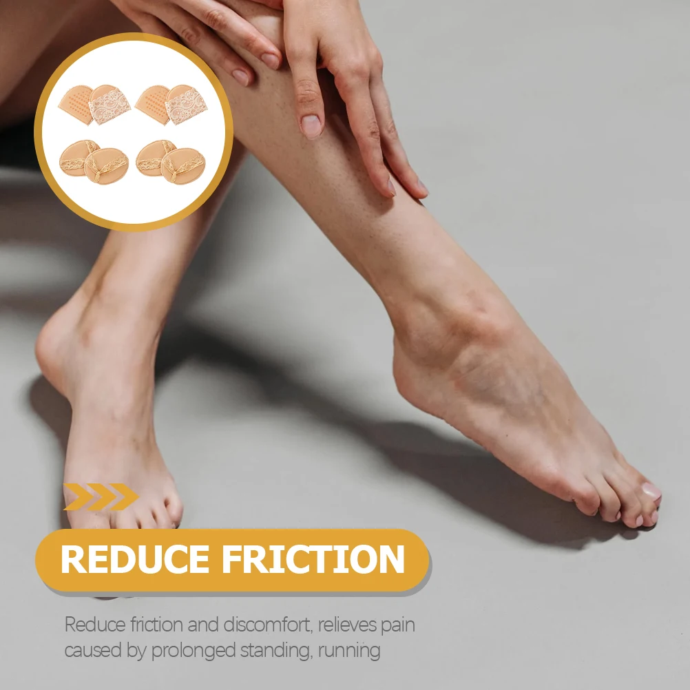 

4Pairs Women Forefoot Cushions High Heel Insoles Pain Relief Pads Breathable Non-Skid Front Foot Pads for All