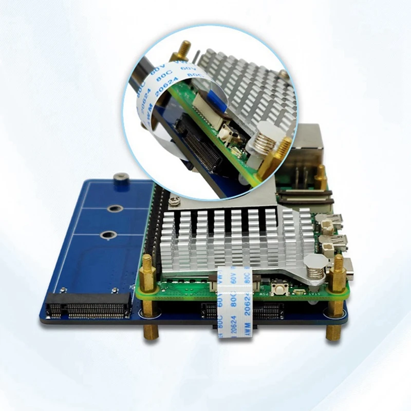 Modulo scheda di espansione per Raspberry Pi 5 PCIE M.2 Scheda di espansione doppia SSD Modulo portatile con protocollo NVME