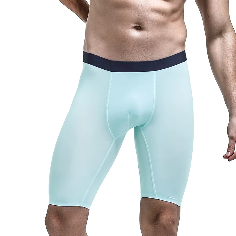 

5-Pack Men's Sports Underwear Men's Summer Ice Silk Quick-Drying Extended Anti-Wear Legs Plus Fat Loose Boxer Shorts