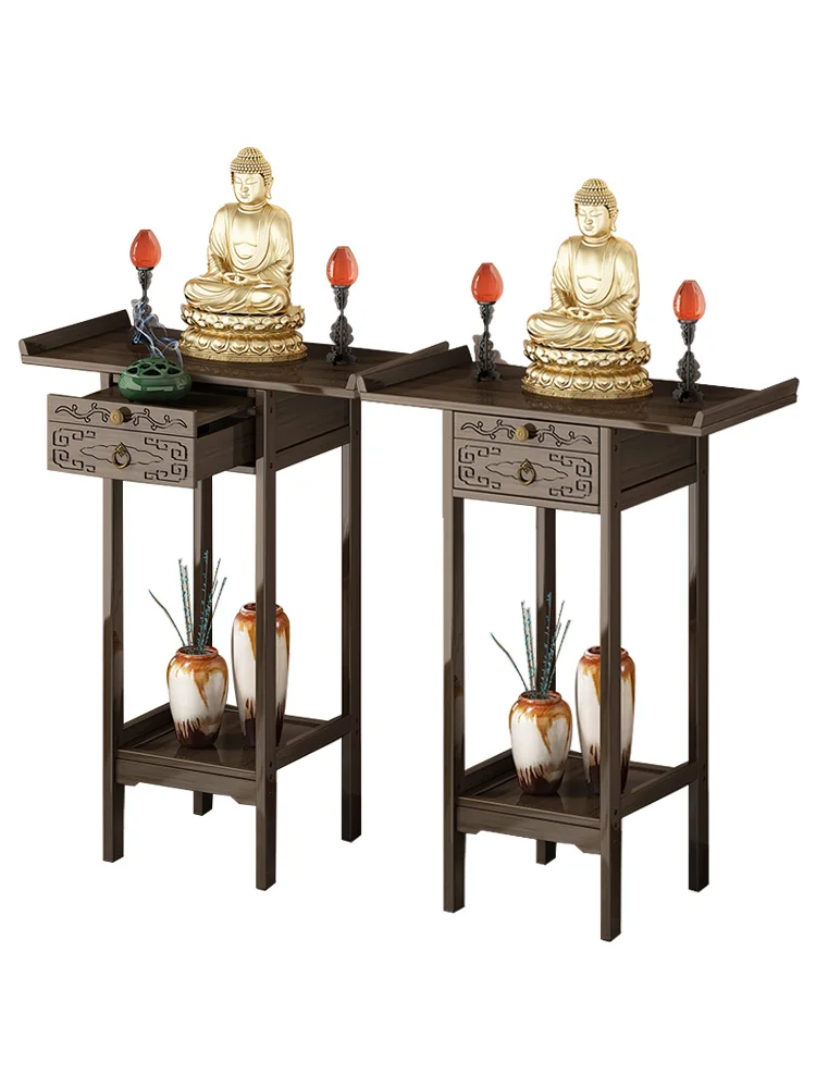 Vintage Bamboo Rectangle Entrance Console   with Drawer Hallway Side Coffee   for Home Living Room Entrance