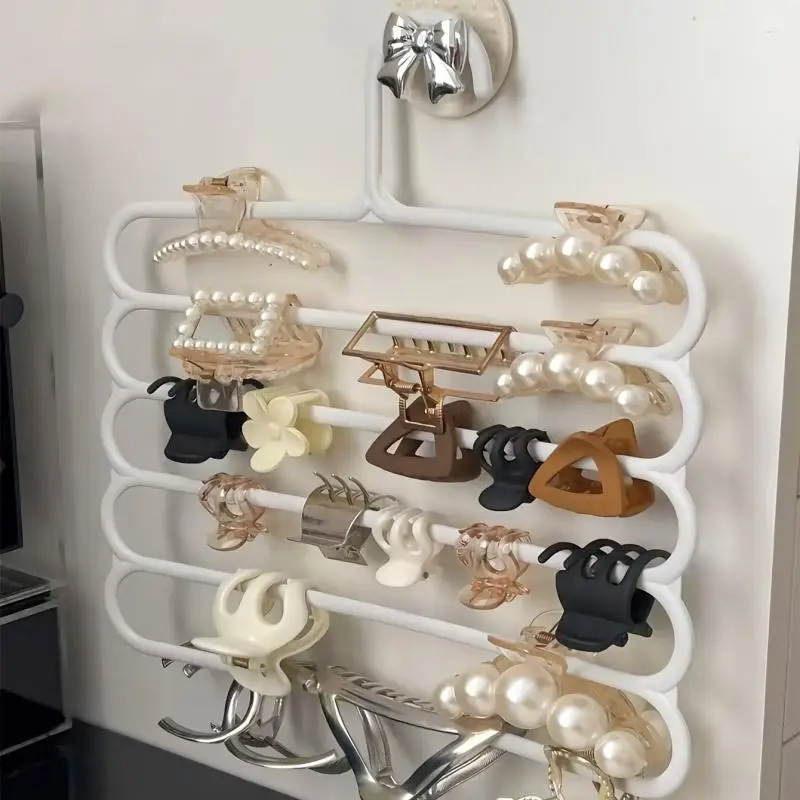 1PC Multi-functional Wall-mounted Multi-level Storage Rack  Organizer, Suitable For Hair Clips, Jewelry, Accessories And Pants