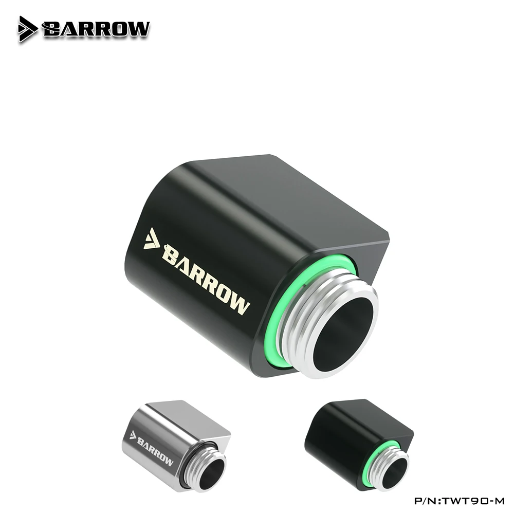 

Barrow G1/4" Mini 90 Degree Rotary Connector 21MM Swivel Elbow Cooling Metal Adapter Male to Female for Water Cooler System