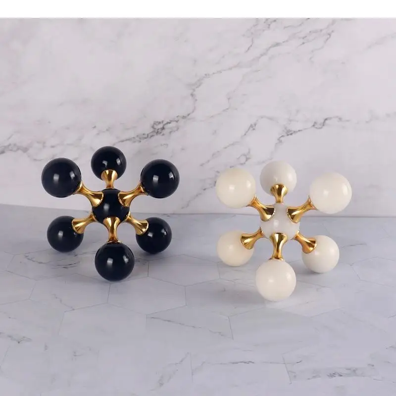 Molecular Model Natural Marble Alloy Material Desk Ornaments Decorative Modern Crafts Sculpture Home Decoration