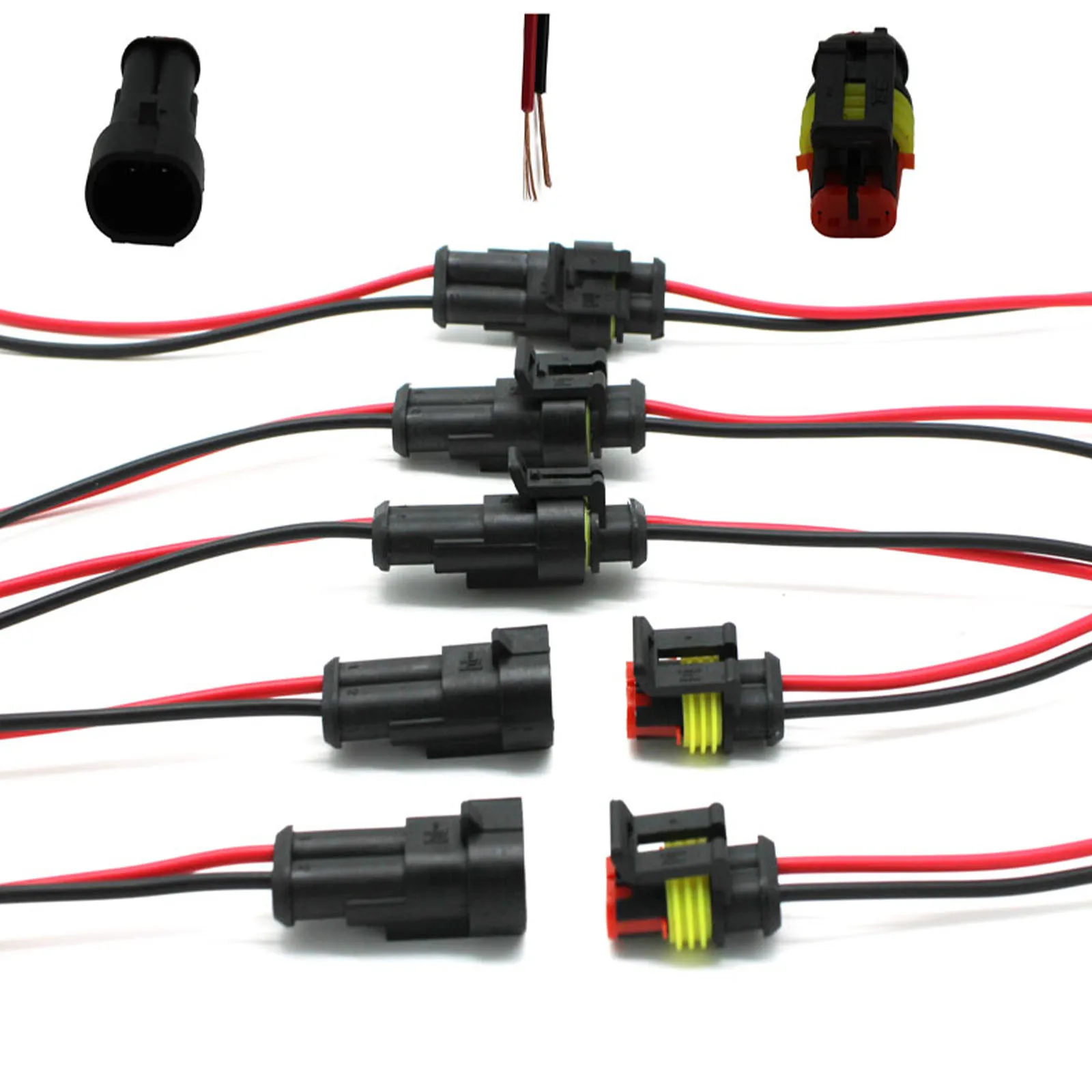 10X 2-pins connector Waterdichte connector Mannelijke en vrouwelijke manier 20AWG-draad Geschikt voor auto Vrachtwagen Boot Andere draadaansluiting 5 paar