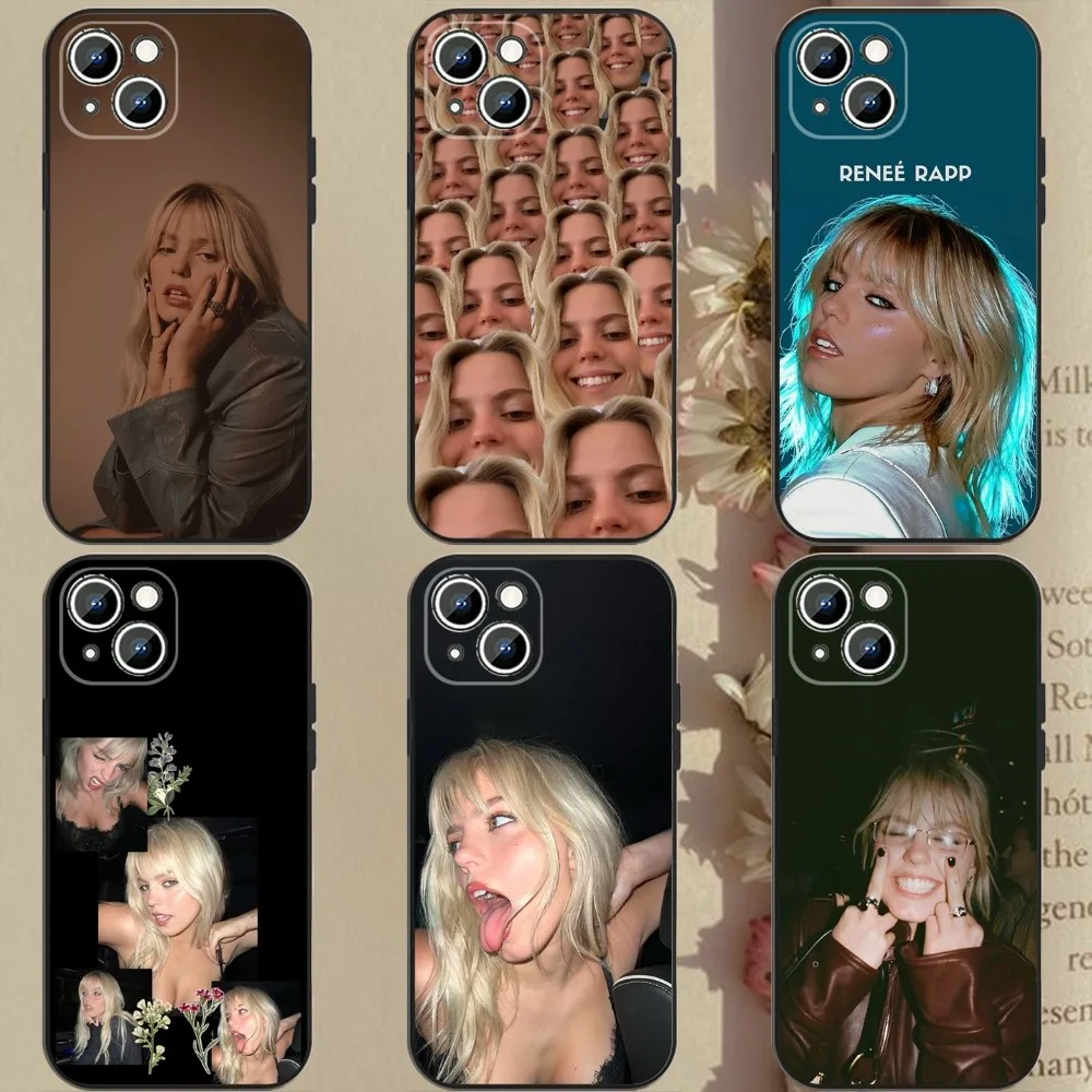 

R-Renee Rapp Singer Phone Case For Apple iPhone 15,14,13,12,11,XS,XR,X,8,7,Pro,Max,Plus,mini Silicone Black Cover