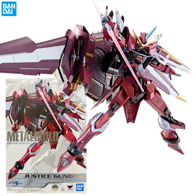 Bandai Gundam Seed Justice Gundam Action Figures Metal Build Anime Toy Finished Model Kit Original Box