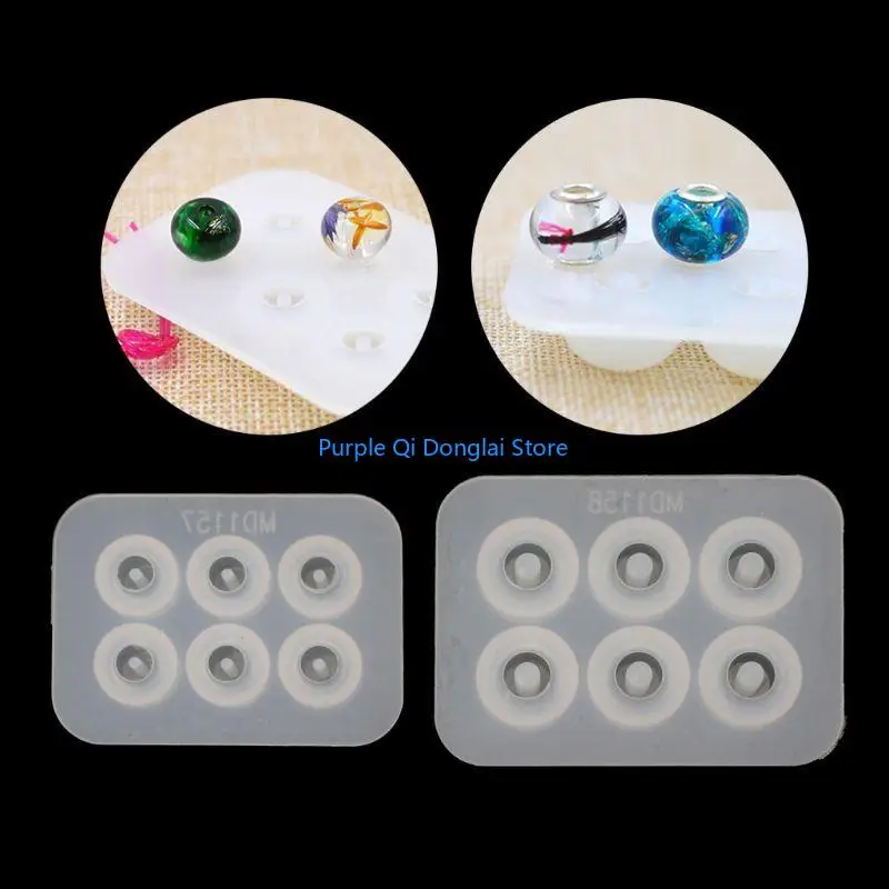 L21E Bracelet Bead Mold for Jewelry Making Flat Ball Beads with 5mm Hole Resin Mould
