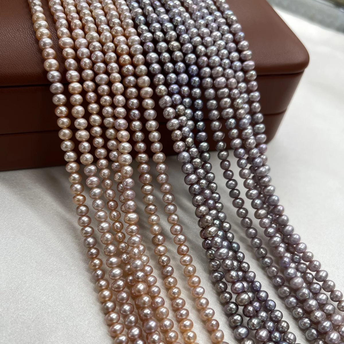 

4-5mm Near-round Natural Freshwater Pearl Purple Orange Punch loose Bea Isolated Jewelry MakeDIY Necklace Bracelet Accessories