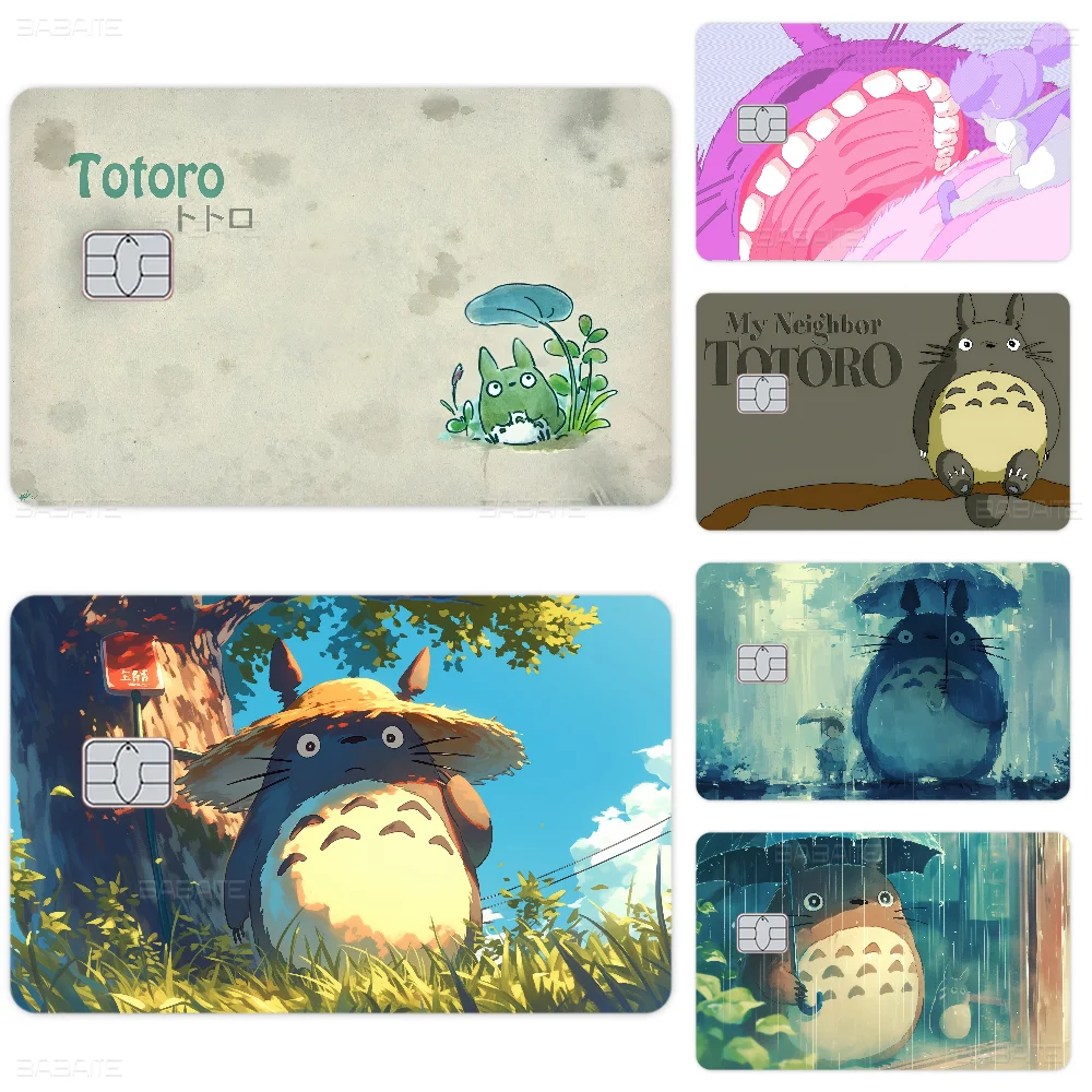 Kawaii Doormat Totoro Anmie Sticker Film Skin Cover for Credit Card Debit Bank Card Front