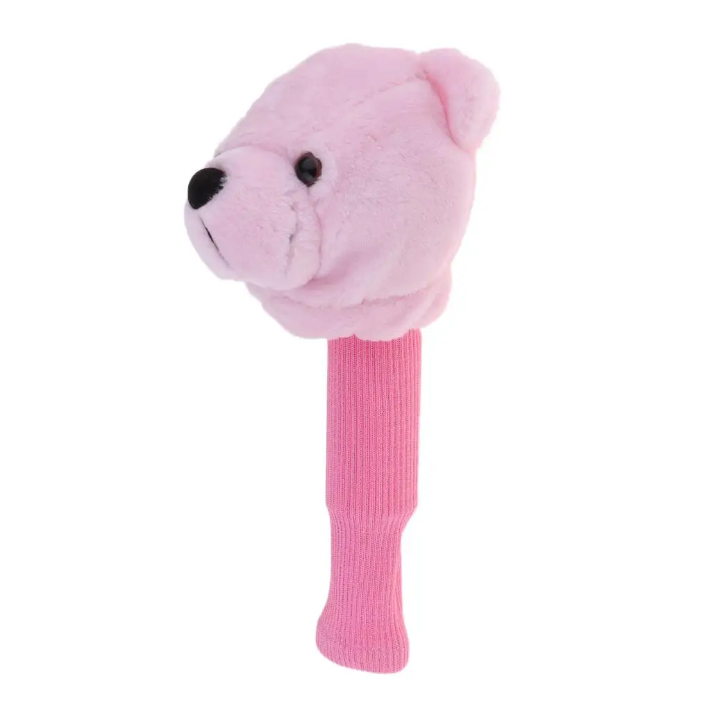 Pink Bear Golf Head Covers 460CC Driver Wood Clubs Headcovers Plush Cloth