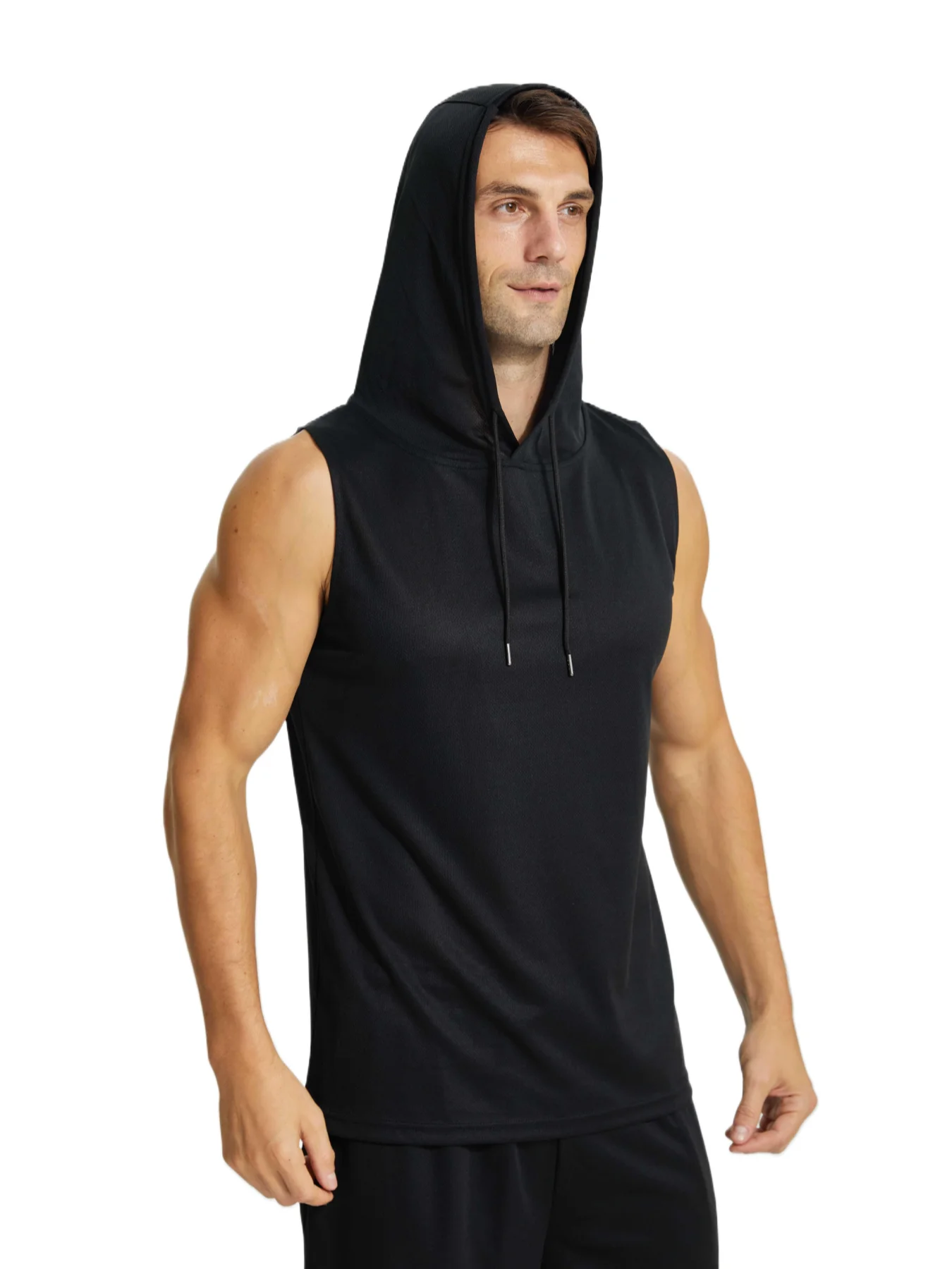 Plain Fitness Hooded Tank Top Mens Summer Solid Muslce Shirt Hoodies Cotton Blank Bodybuilding Sleeveless Vest Workout Singlets