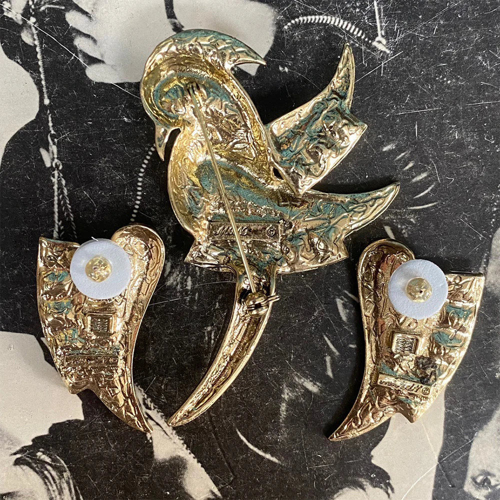 Pendientes de broche de circón para mujer y niña, platings dorados de cobre de temperamento Vintage, regalo de fiesta, conjunto de joyas