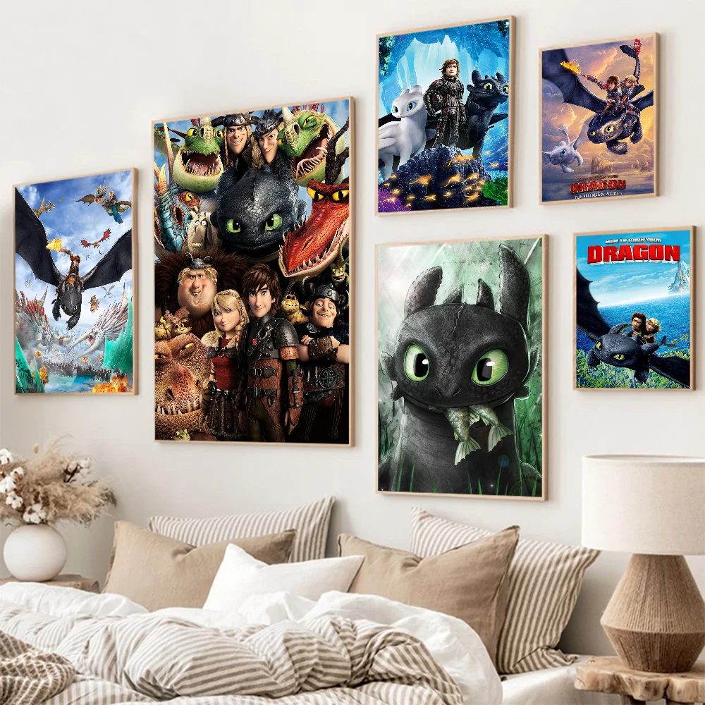 

T-train Your-Dragons Anime Posters Sticky Whitepaper Sticker DIY Room Bar Cafe Kawaii Room Decor