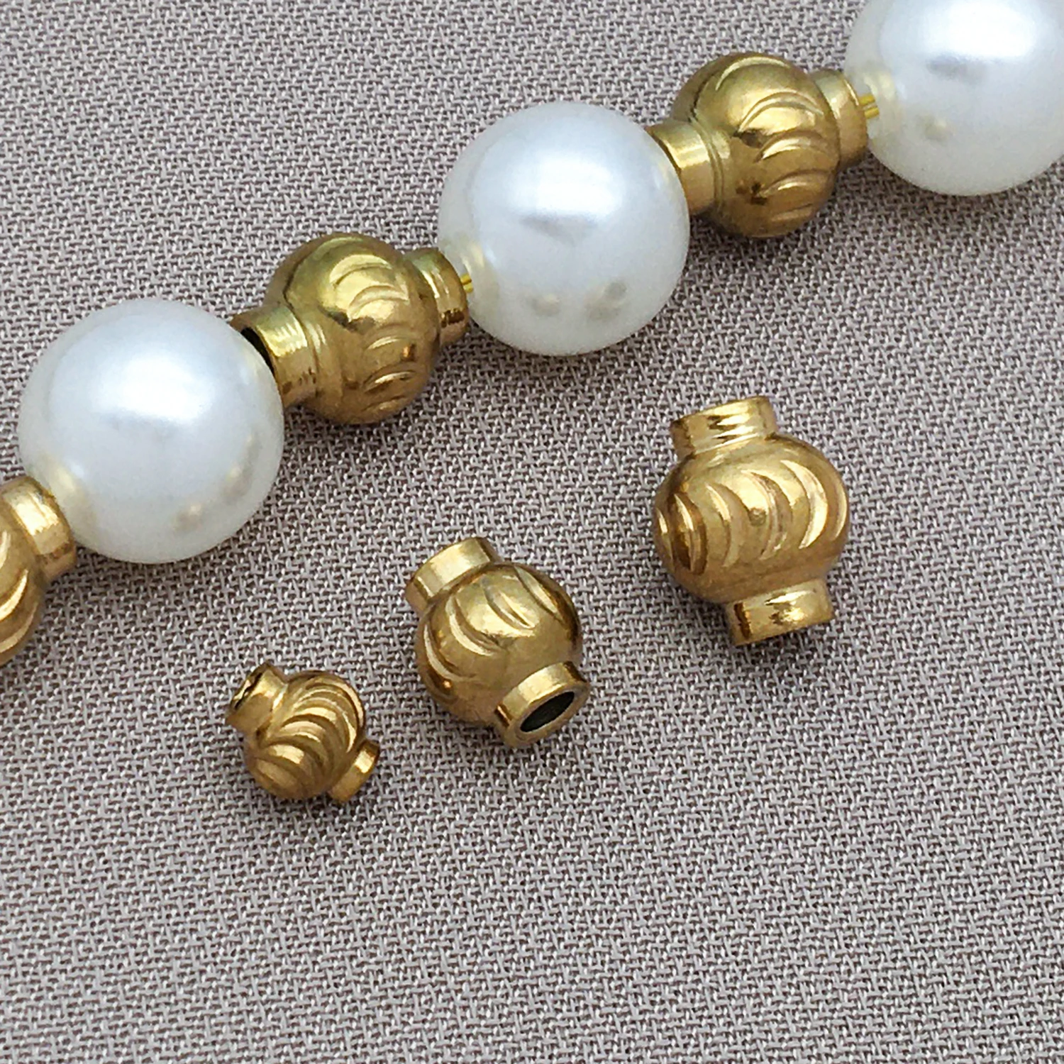 10pcs 4/5/6mm Stainless Steel Striped Cut Flower Beads Earring Necklace Loose Spacer Beads For DIY Jewelry Wholesale Findings